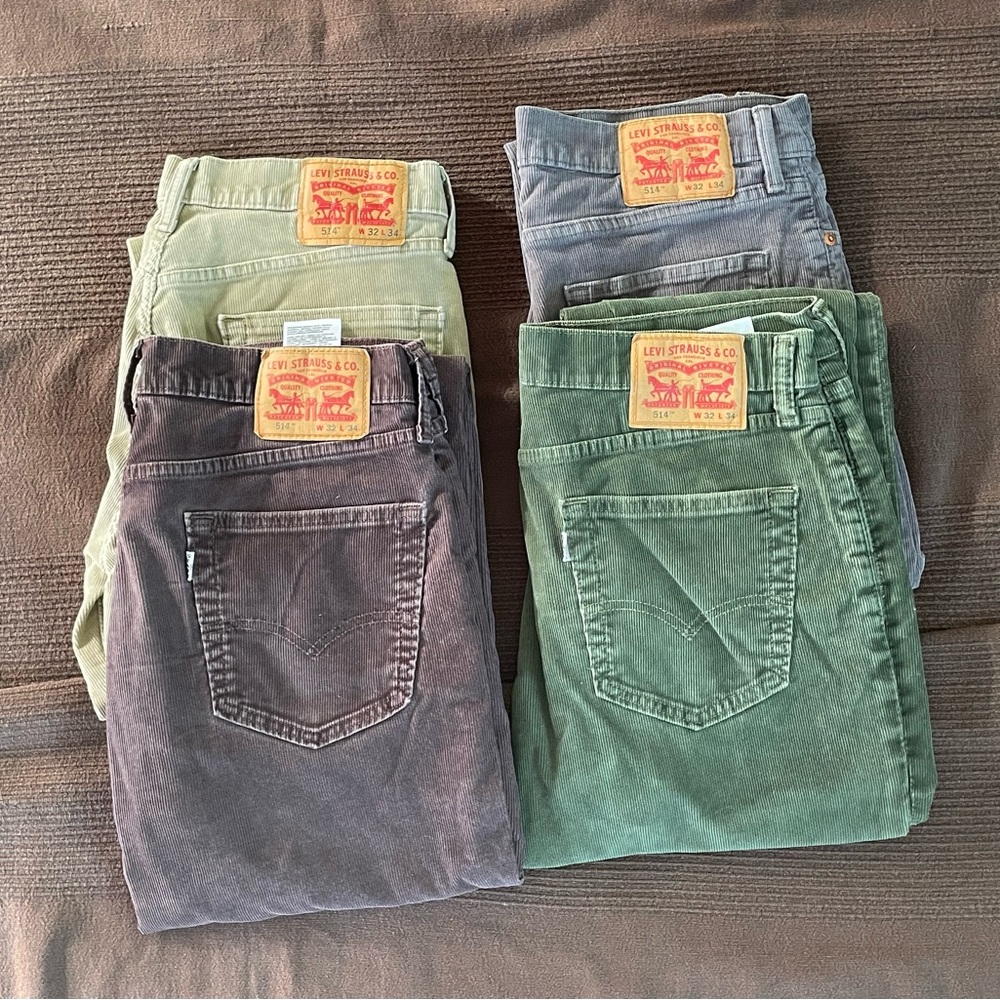 Levi's Men’s 514 Cords - 4 pair